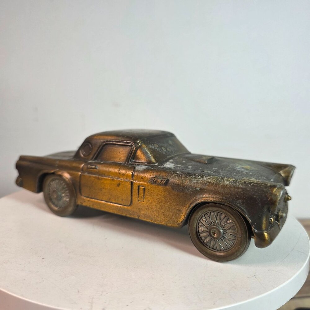 Vintage Banthrico Inc. Chicago USA Ford Thunderbird Metal Coin Bank